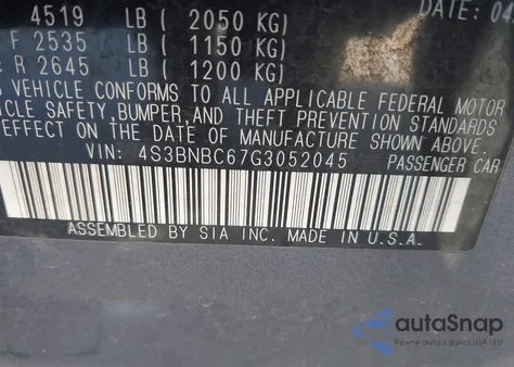 2016 Subaru Legacy 2.5I Premium из США, поврежденный, VIN 4S3BNBC67G3052045